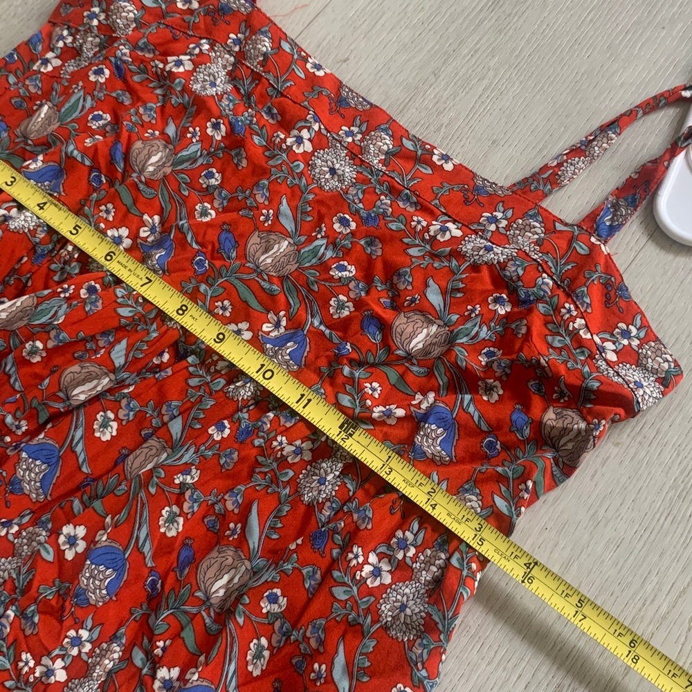 Natural‎ Life Patti Maxi, side slit floral Red Boho strap cottagecore size XS/S - Picture 12 of 12